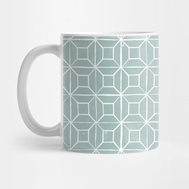 Geometric lino - egg blue by crumpetsandcrabsticks